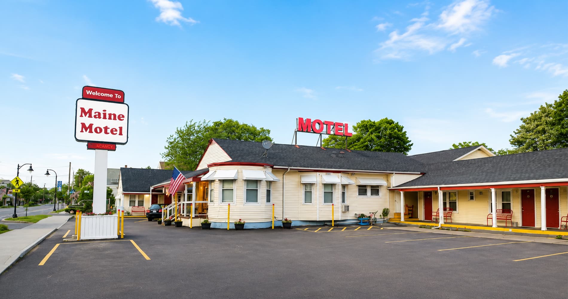 The Maine Motel Exterior entrance and property view